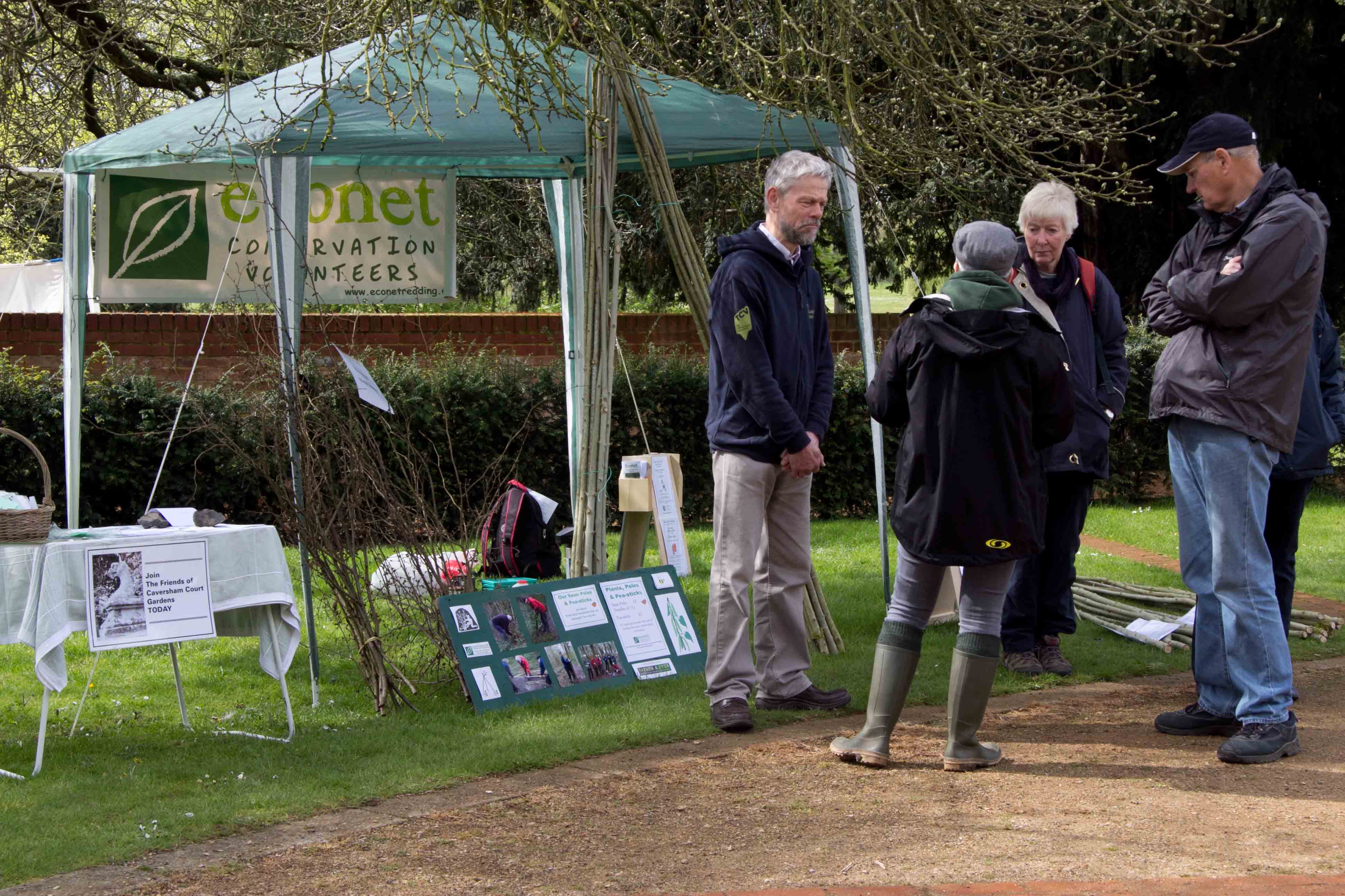 Participants and visitors having a chat