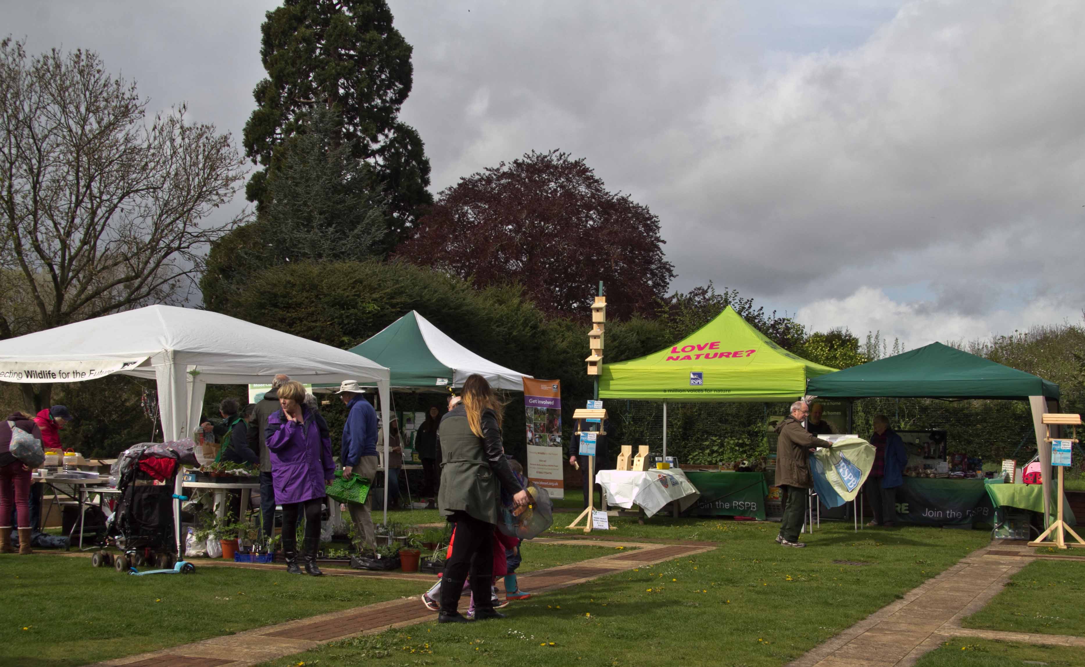 A picturesque setting for the stalls with the church in the background