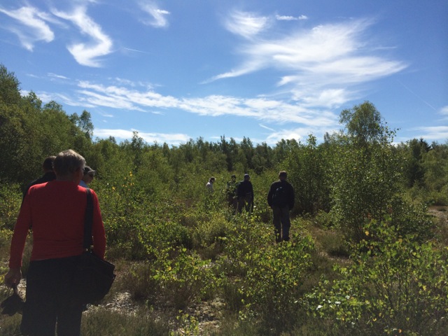 Volunteers make their way to work site